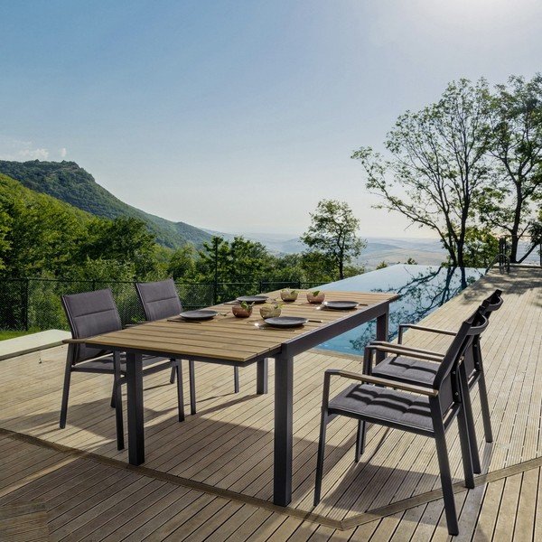 Hliníkový zahradní jídelní stůl 90x140 cm Elias   – Bizzotto-image-1