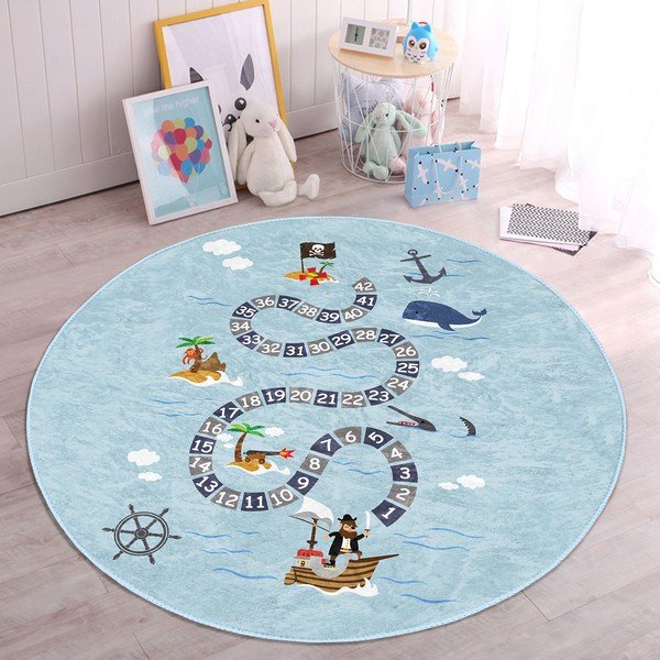Světle modrý dětský koberec ø 100 cm Comfort – Mila Home-image-2