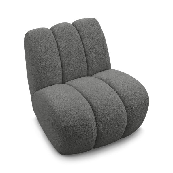 Tmavě šedé křeslo z textilie bouclé Janissaire – Bobochic Paris-image-4