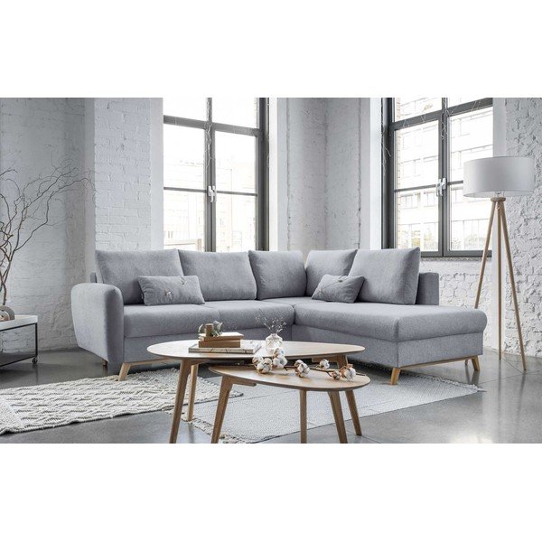 Světle šedá rozkládací rohová pohovka Miuform Scandic Lagom L, pravý roh-image-3