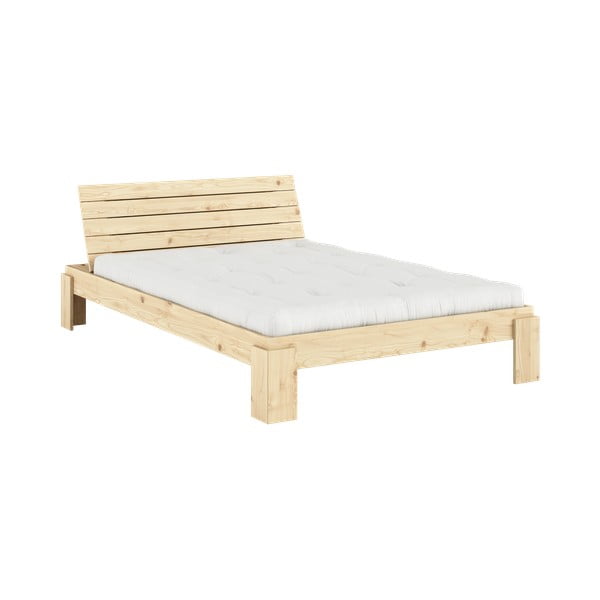 Dvoulůžková postel z borovicového dřeva s roštem v přírodní barvě 140x200 cm Layers – Karup Design-image-3