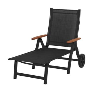 Černé kovové zahradní lehátko Ass Comfort - Sun Garden
