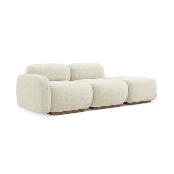 Krémová lenoška z textilie bouclé (pravý roh) Ailani – Makamii-image-2