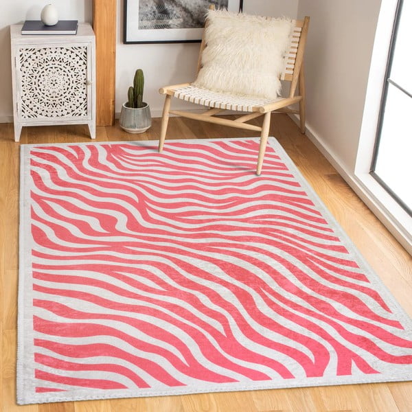 Růžový pratelný koberec 60x100 cm Red Zebra – Vitaus-image-1