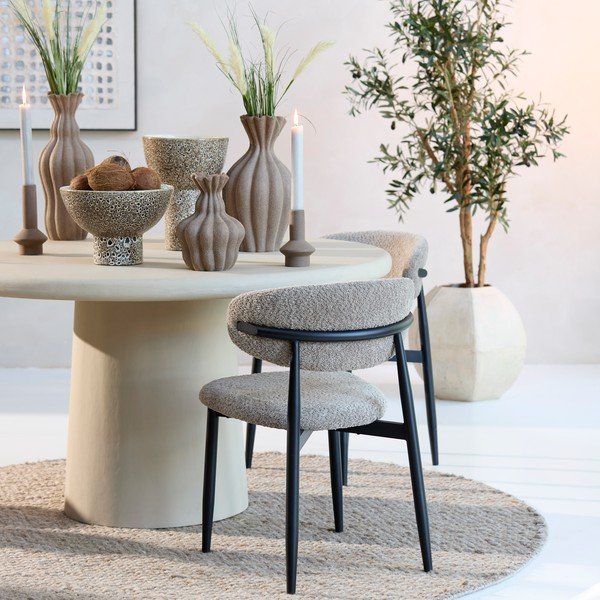 Taupe čalouněná jídelní židle Eniola – Light & Living-image-1