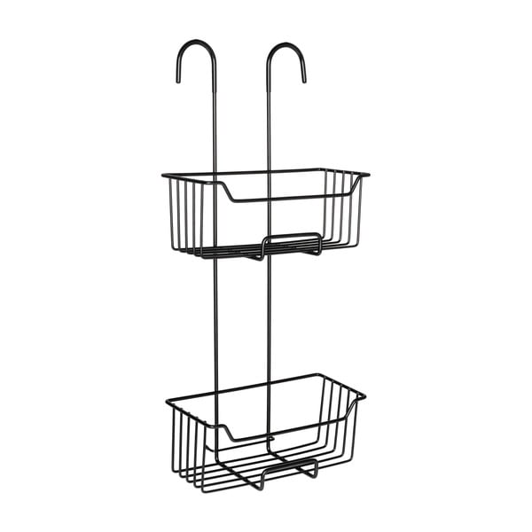 Černá závěsná koupelnová polička z nerezové oceli Milo – Wenko-image-4