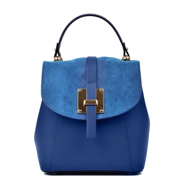 Modrý kožený batoh Carla Ferreri Hagana