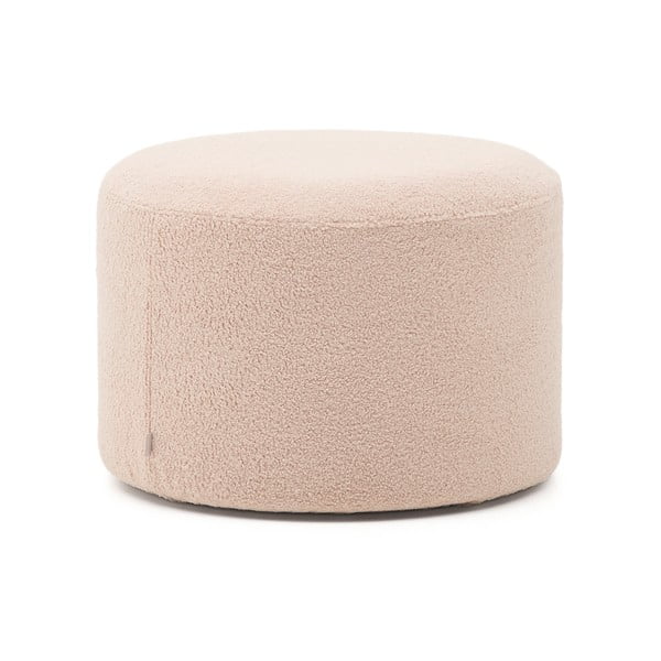 Světle růžový taburet z textilie bouclé Kaeli – Kave Home