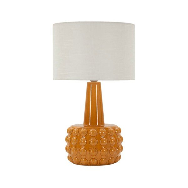 Keramická stolní lampa v hořčicové barvě/bílá s textilním stínidlem (výška 51,5 cm) Gress – Mauro Ferretti