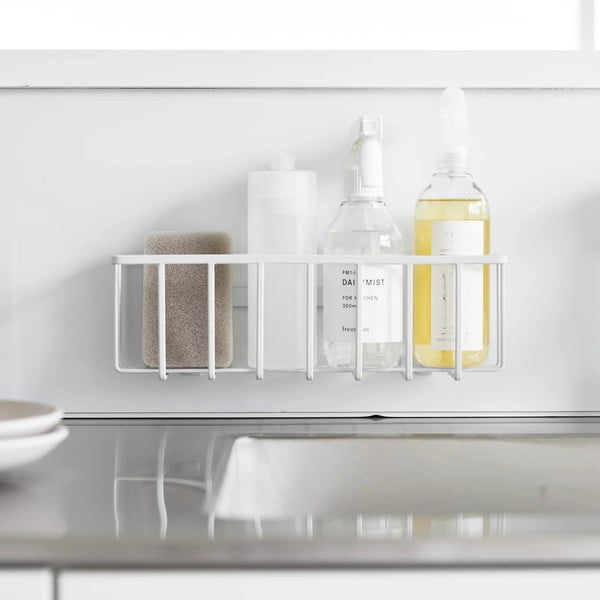 Bílý kovový stojan na mycí prostředky bez vrtání Film Hook – YAMAZAKI-image-3