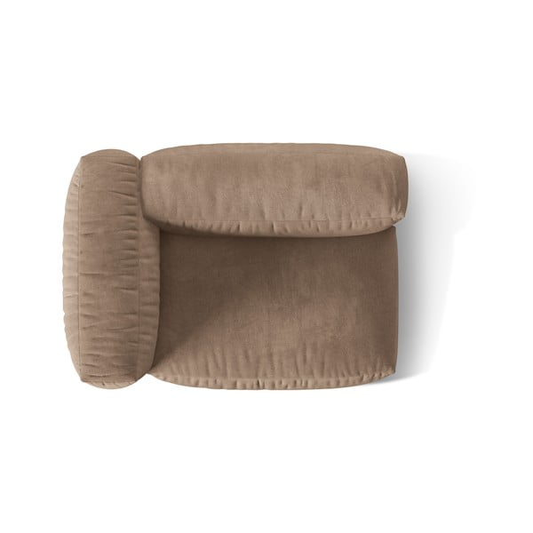 Světle hnědý sametový modul pohovky (levý roh) Martina – Micadoni -image-3