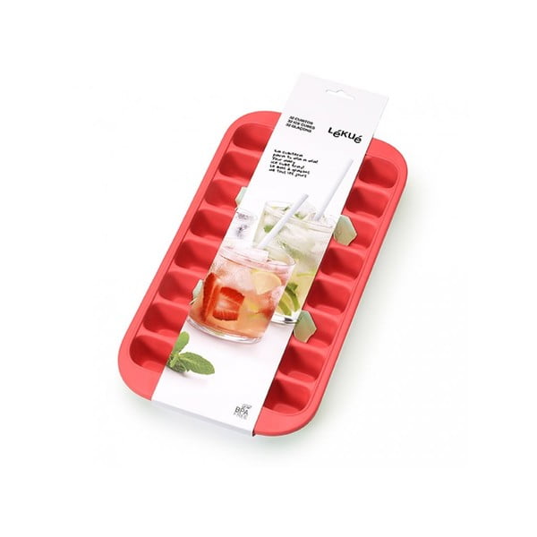 Červená silikonová forma na led Lékué Industrial, 32 kostek-image-1
