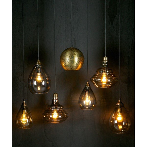 Závěsné svítidlo ve zlaté barvě se skleněným stínidlem Pure – WOOOD-image-1