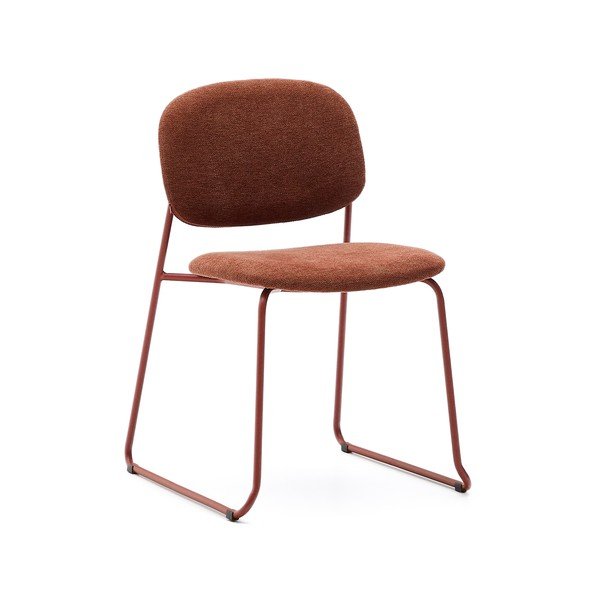 Kovová stohovatelná jídelní židle v terakotové barvě Meli – Kave Home