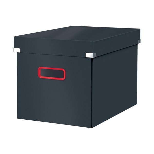 Šedý kartonový úložný box s víkem 32x36x31 cm Click&Store – Leitz