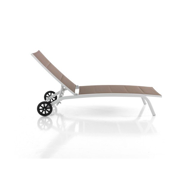 Bílo-hnědé kovové zahradní lehátko Kastri – Tomasucci-image-2