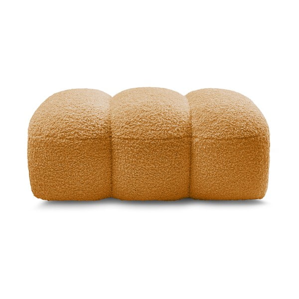 Podnožka z textilie bouclé v hořčicové barvě Hippolyte – Bobochic Paris