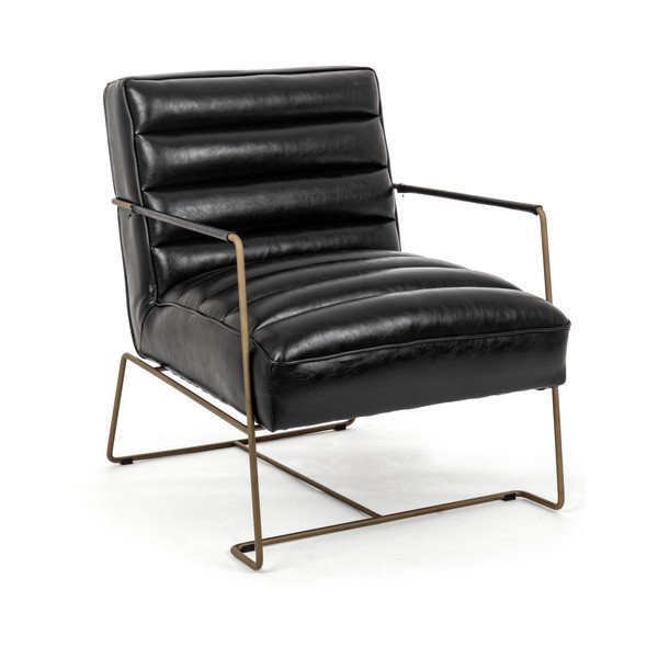 Černé křeslo z imitace kůže Brianna – Bizzotto