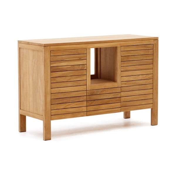 Nízká skříňka pod umyvadlo z teakového dřeva v přírodní barvě 120x80 cm Neria – Kave Home-image-2