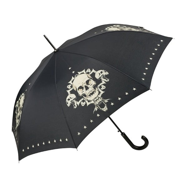 Černý holový deštník Von Lilienfeld Skull, ø 100 cm