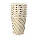 Papírové jednorázové kelímky v sadě  8 ks Gold Swirl – Meri Meri