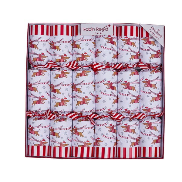 Vánoční crackery v sadě 6 ks Racing Sausage Dog – Robin Reed