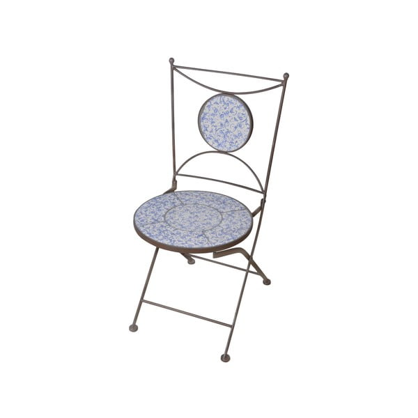 Modro-bílá židle s keramickým sedákem Ego Dekor