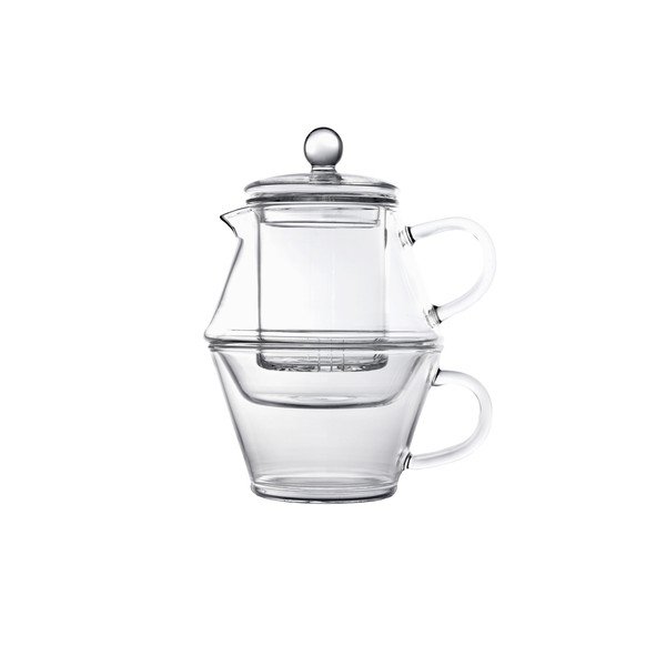 Konvice na sítkem na sypaný čaj a šálkem Bredemeijer Portofino-image-1