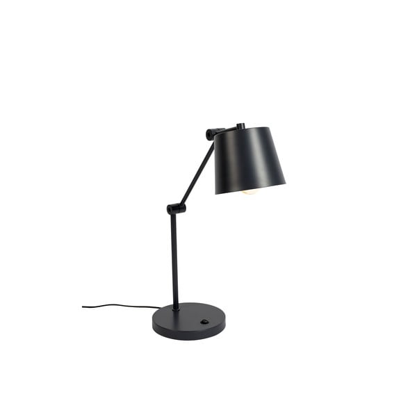 Černá stolní lampa s kovovým stínidlem (výška 60 cm) Hajo – White Label