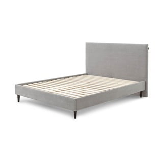 Šedá manšestrová dvoulůžková postel Bobochic Paris Anja Dark, 160 x 200 cm