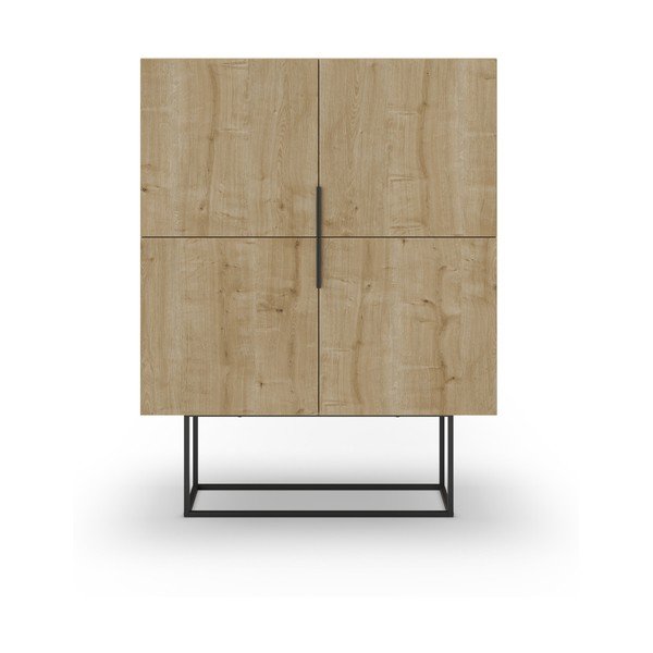 Skříňka v dekoru dubu v přírodní barvě 100x130 cm Titan – Marckeric