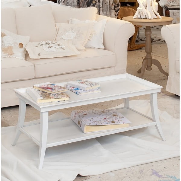 Bílý dřevěný odkládací stolek Castagnetti Babette