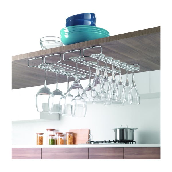 Nástěnné ocelové držáky na skleničky na víno v sadě 2 ks Rail - Metaltex-image-2