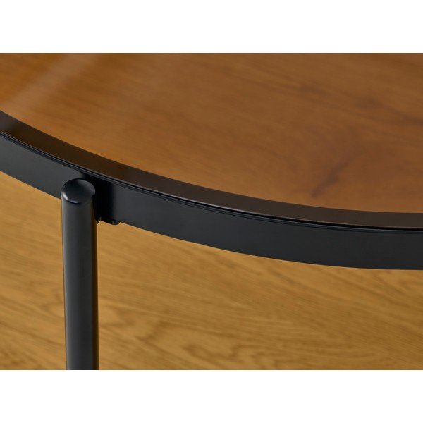 Kulatý konferenční stolek se skleněnou deskou v přírodní barvě ø 84 cm Hassel – Unique Furniture-image-1