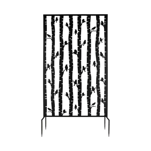 Černá kovová balkonová zástěna 100x186 cm Birds – Esschert Design-image-1