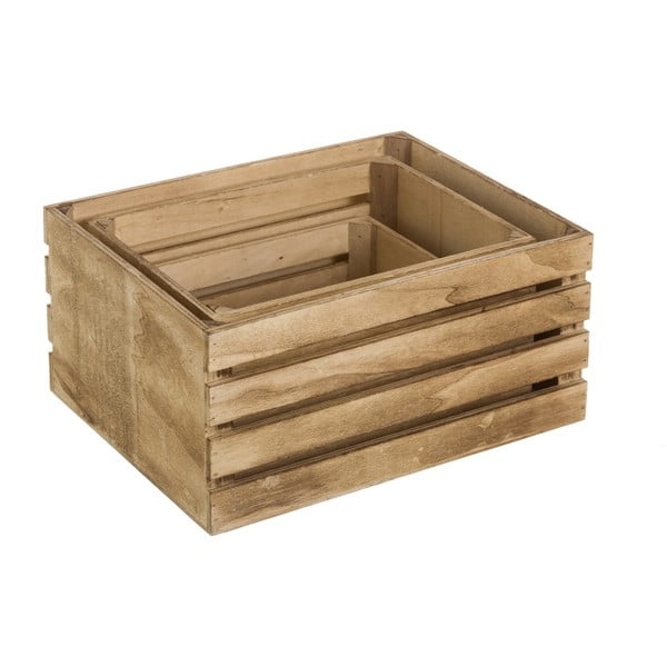 Úložné boxy v přírodní barvě v sadě 3 ks 31x23x15 cm – Casa Selección-image-1