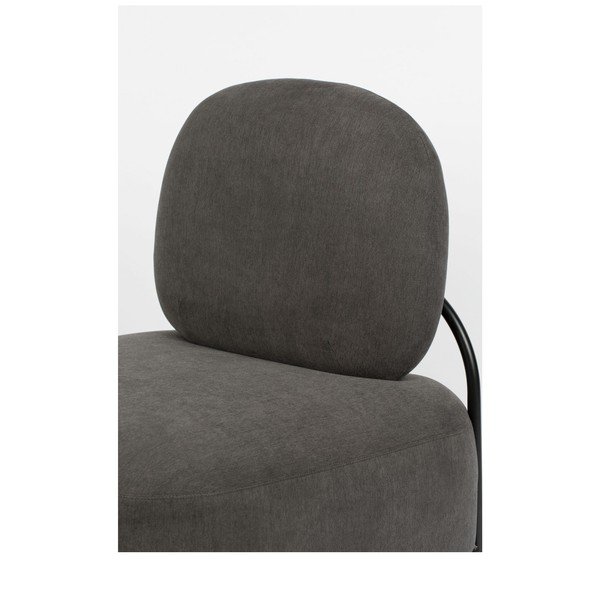 Tmavě šedé křeslo White Label Polly-image-1