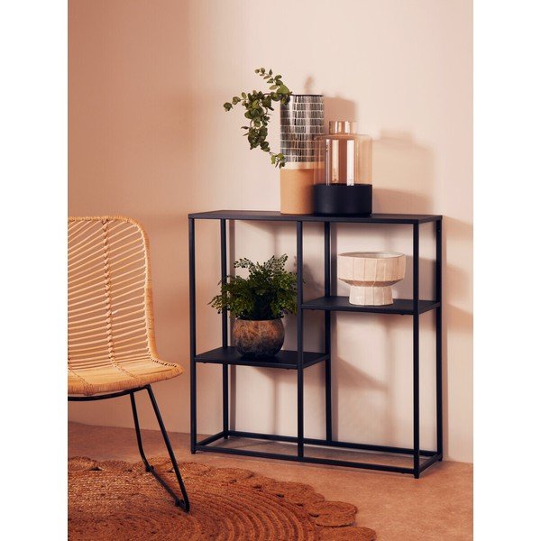 Černý ocelový regál 80x81x26 cm Acero – Premier Housewares-image-1