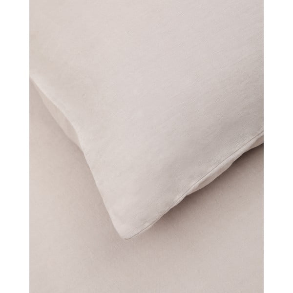 Povlečení šedobéžové na jednolůžko/prodloužené s příměsí lnu 150x220 cm Simmel – Kave Home-image-4