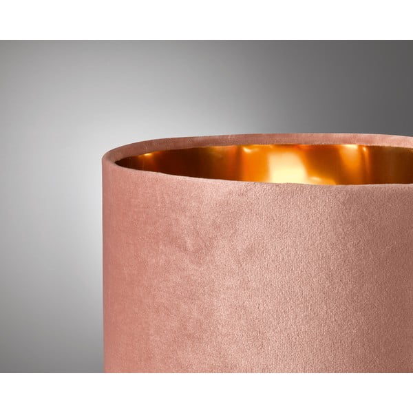 Růžová stolní lampa s textilním stínidlem (výška 43 cm) Aura – Fischer & Honsel-image-1