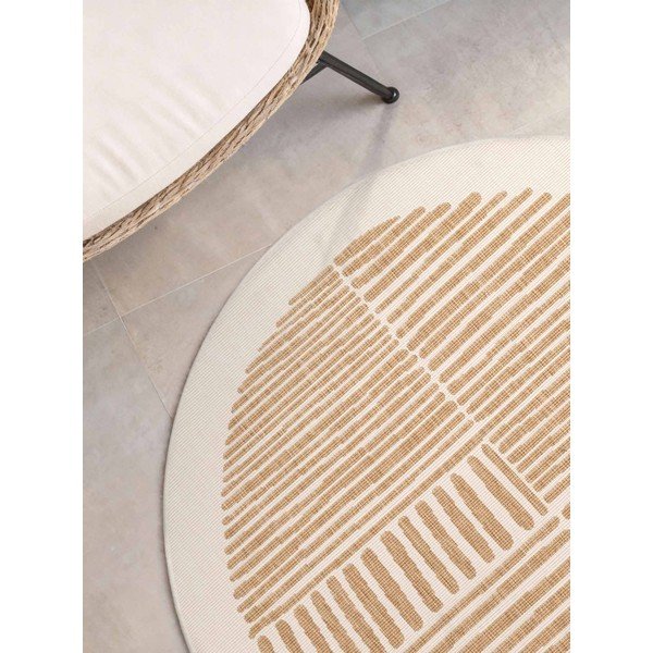 Krémový/v přírodní barvě kulatý vnitřní a venkovní koberec ø 160 cm Haringey Bounds – Ted Baker-image-3