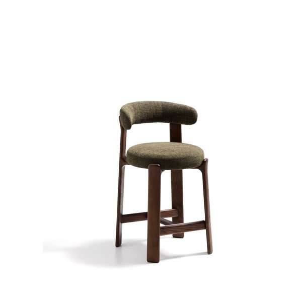 Zelená/v tmavě přírodní barvě barová židle z jasanového dřeva (výška sedáku 65 cm) Granite – Kave Home