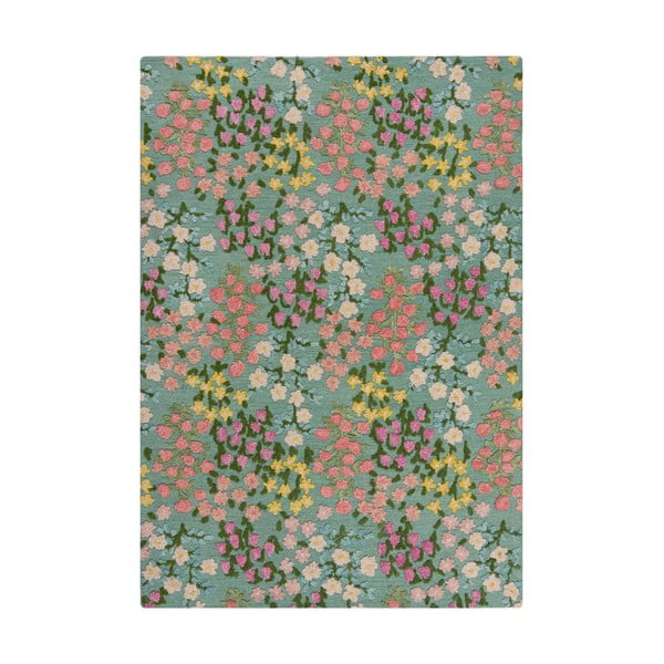 Ručně tkaný vlněný koberec v mentolové barvě 160x230 cm Emilia Floral – Flair Rugs