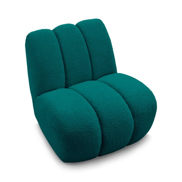 Tyrkysové křeslo z textilie bouclé Janissaire – Bobochic Paris-image-4