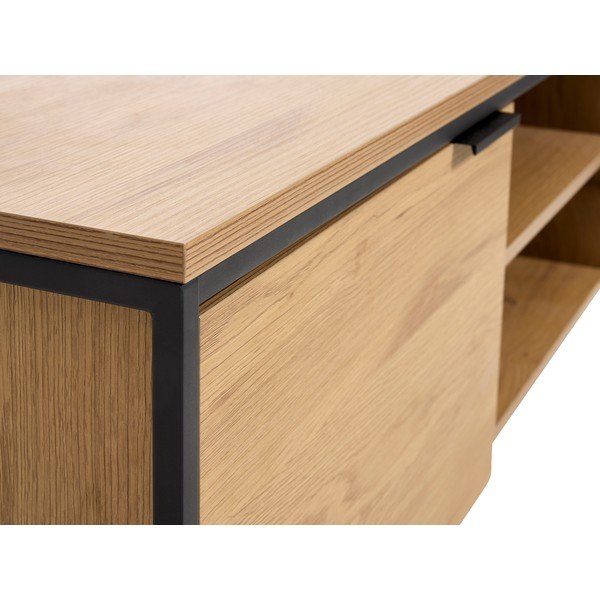 TV stolek v dekoru dubu v přírodní barvě 155x55x45 cm Cesura – Unique Furniture-image-4