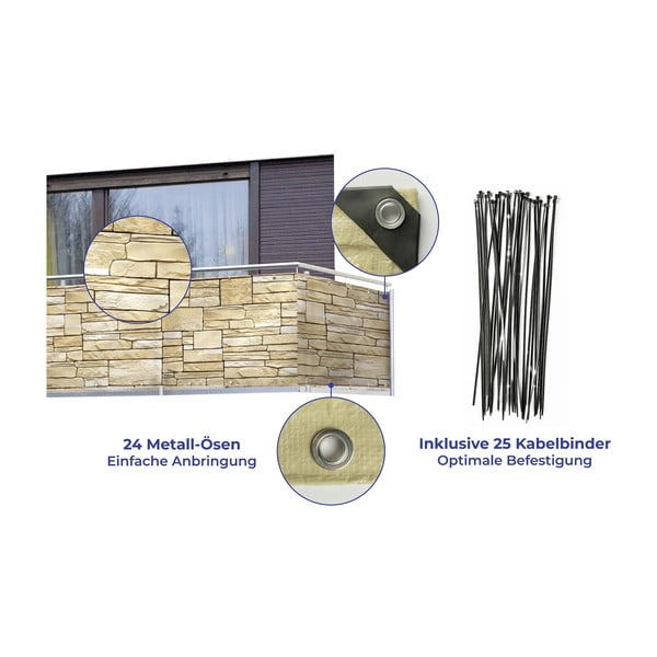 Béžová balkonová zástěna 500x85 cm - Maximex-image-3