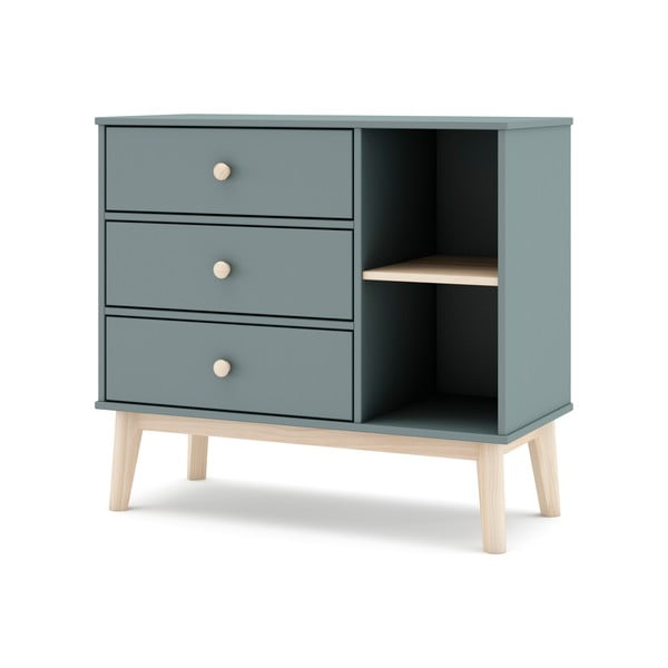 Dětská komoda šedozelená 90x81x40 cm Esteban – Marckeric-image-3