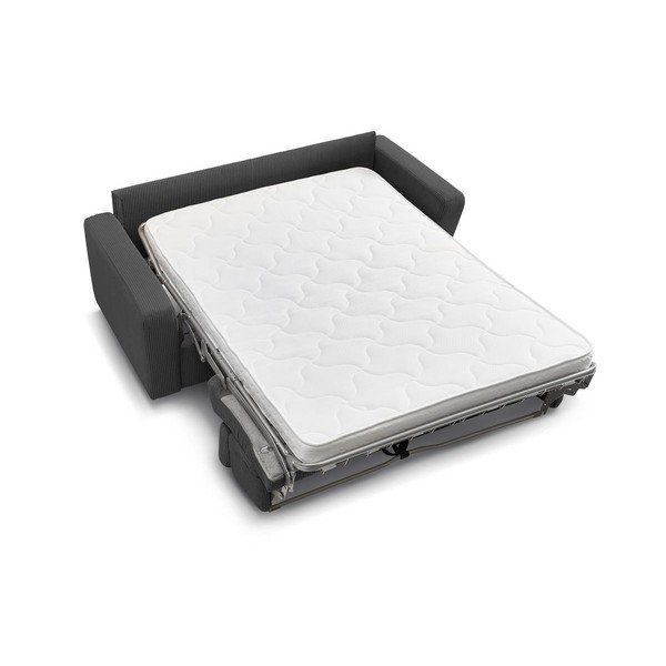 Tmavě šedá manšestrová rozkládací pohovka 195 cm Monaco – Bobochic Paris-image-4