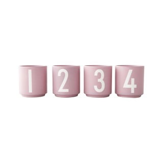 Porcelánové svícny v sadě 4 ks Mini - Design Letters