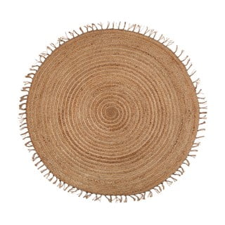 Hnědý ručně vyrobený koberec Nattiot Abha, ø 140 cm